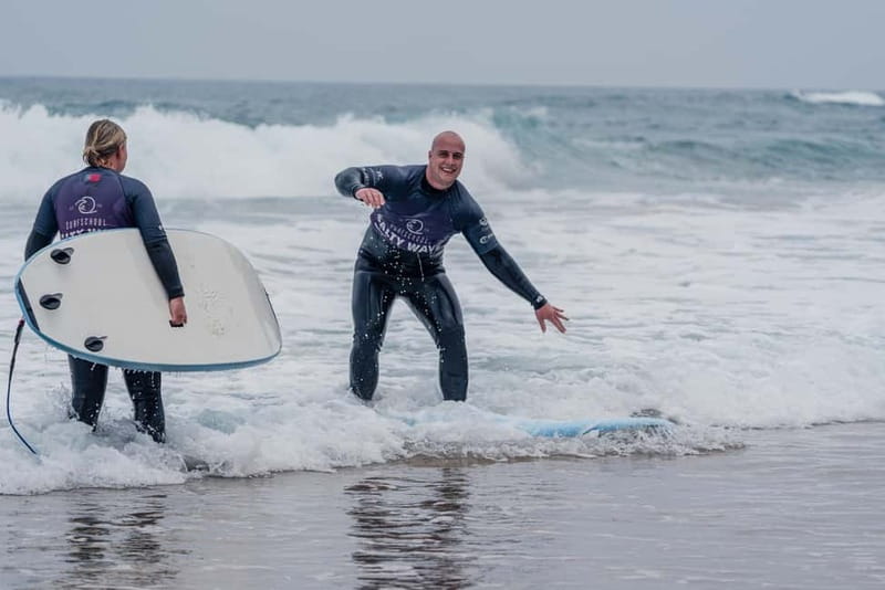 1 day surf lesson - Warm-ups, safety rules, and sand pop-ups (the beginner winning strategy)