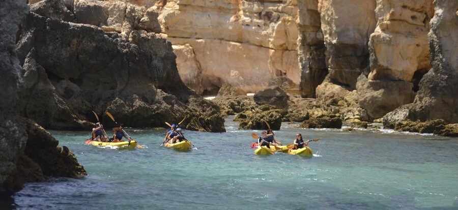 Albufeira: Algarve Kayak and Coastline Tour - From Albufeira Marina to Praia do Castelo: the catamaran part that matters