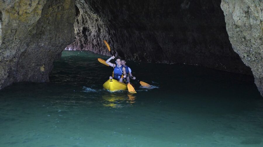 Albufeira: Algarve Kayak and Coastline Tour - Caves and grottos along the Albufeira coast, with an important Benagil note