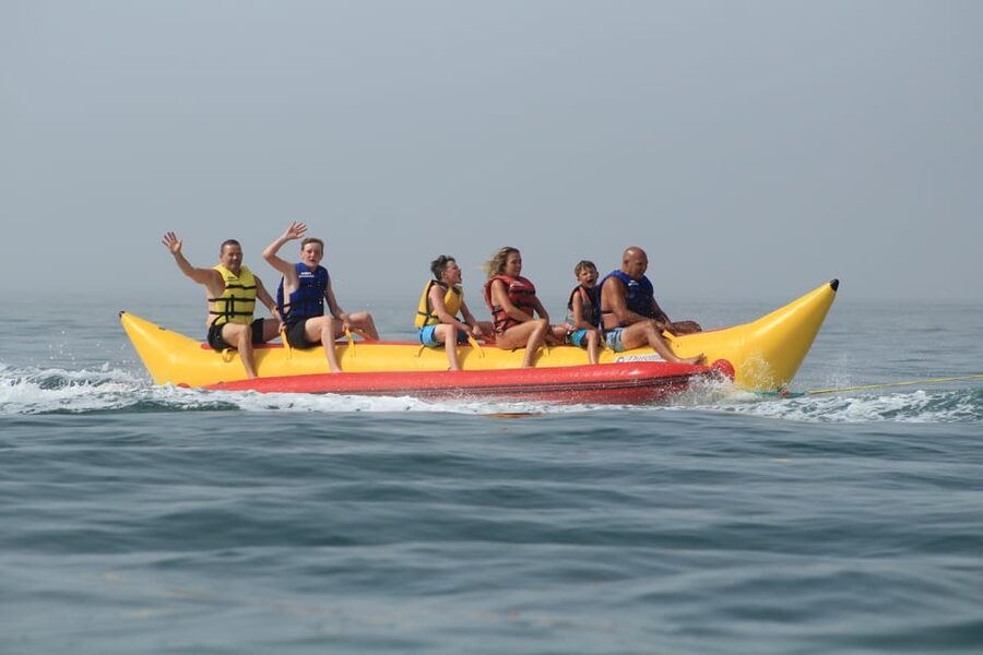 Albufeira: Banana Boat Adventure Ride - Getting There: Praia da Rocha Baixinha Near Vilamoura Marina