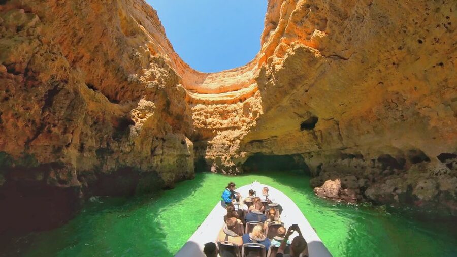 Albufeira: Benagil Cave and Dolphin Sightseeing Boat Cruise - Dolphin spotting after the caves: improve your odds by doing the simple stuff