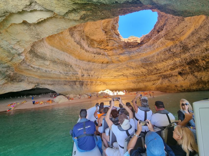 Albufeira: Benagil Cave and Dolphin Sightseeing Boat Cruise - Oceaneye Algarve cruise style: guide-led, safety-first, and wind-forward