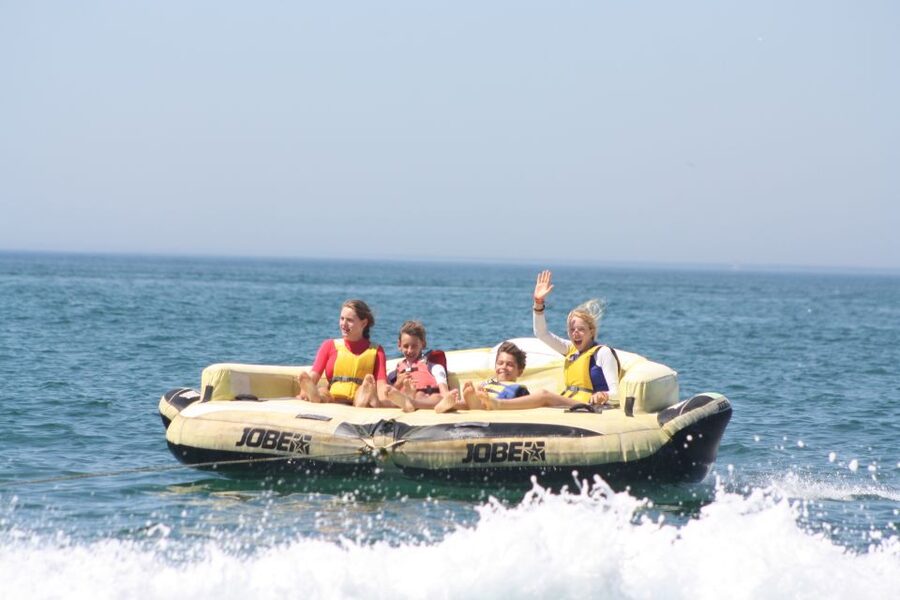 Albufeira: Crazy Couch Ride - Rocha Baixinha: your launch point for the Albufeira ocean rush