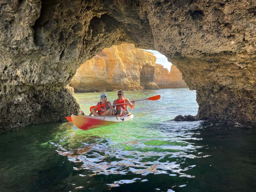Albufeira: Kayak Tour of Hidden Caves and Secret Beaches - Salamitras swim break: free time at a sea-level pause