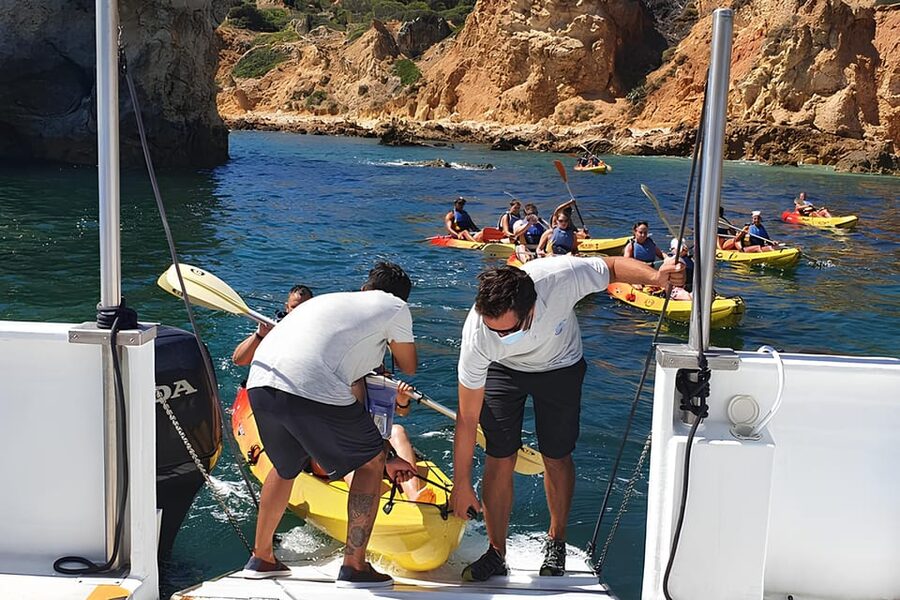 Albufeira Marina: Benagil Cave to Marinha Beach Kayak Tour - Albufeira Marina to Benagil: Why the Catamaran Start Helps