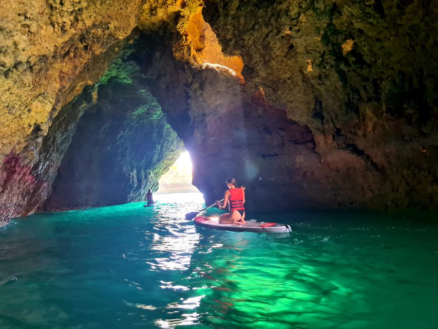 Albufeira: Stand Up Paddle Lesson and Coastal Tour - Safety and sea conditions: how the guide adapts