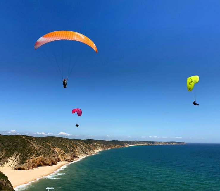 Algarve Coast: Paragliding Experience - What you see in the sky: cliffs, beaches, and sea colors