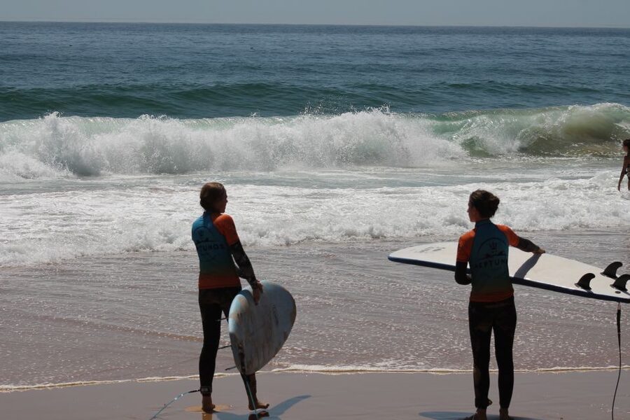 Algarve: Group Surfing Lesson - Land Practice First: Board Control That Makes Standing Up Easier