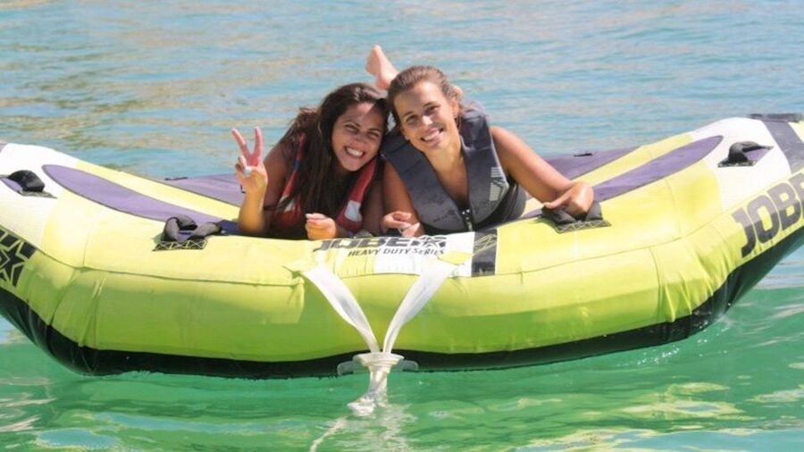 Armação de Pêra: Crazy Cookie Inflatable Ride - The 10 minutes you actually feel: speed, bounce, and sea spray