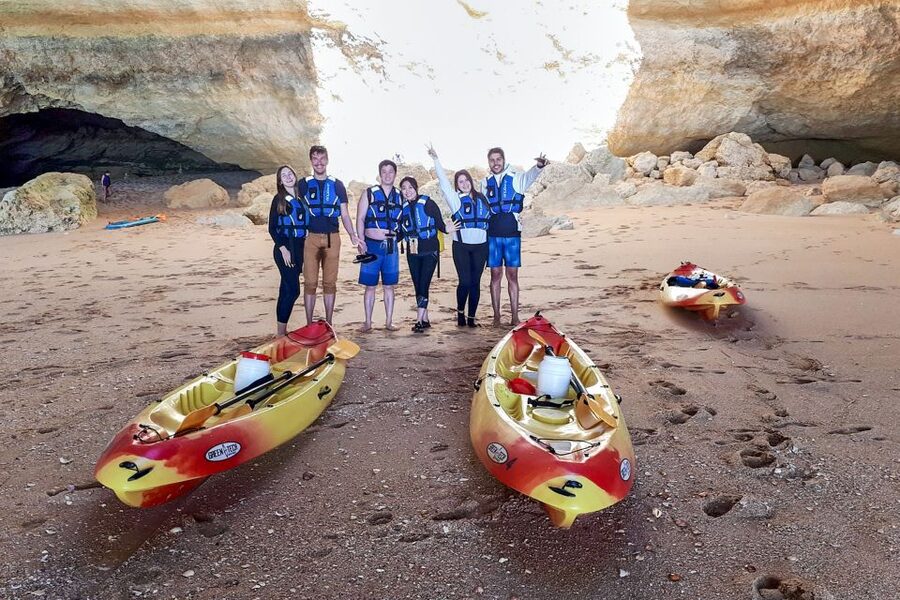 Benagil: Benagil Caves and Secret Spots Guided Kayaking Tour - Choosing the best time: early calm versus later chop
