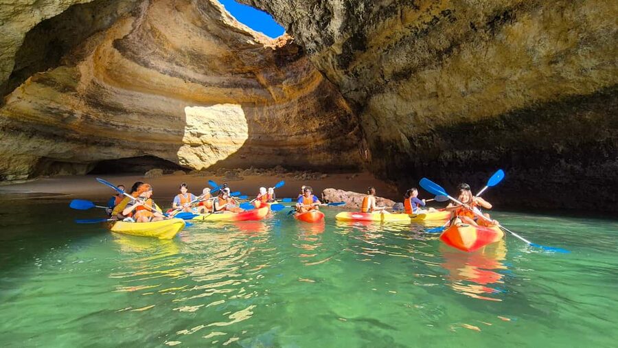 Benagil: Caves, Beaches, and Secret Spots Guided Kayak Tour - Getting There: O Litoral, the Blue Van, and a Real Safety Start