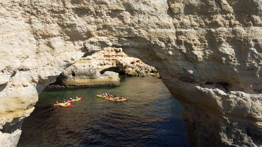 Benagil: Kayaking Adventure in Benagil Caves & Marinha Beach - Entering Benagil Cave by kayak: the main moment