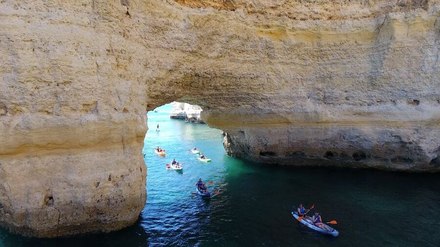 From Albufeira: Benagil Hidden Caves Tour by Kayak - Benagil cave area: famous views without the inside-cave scramble