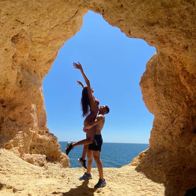 From Faro: Benagil, Algar Seco, 7 Hanging Valleys, & Marinha - Algar Seco caves: walking beside wave-carved passages