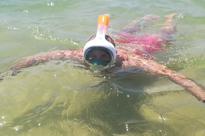 From Faro: Benagil Hiking Cliffs and the 4 Treasure Experience - Beach and snorkeling details: masks are included, not miracles
