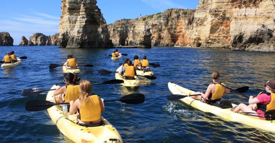 From Lagos: Algarve Coast and Caves by Kayak - Entering the Lagos Caves: Rock Formations and Those Tiny Passages
