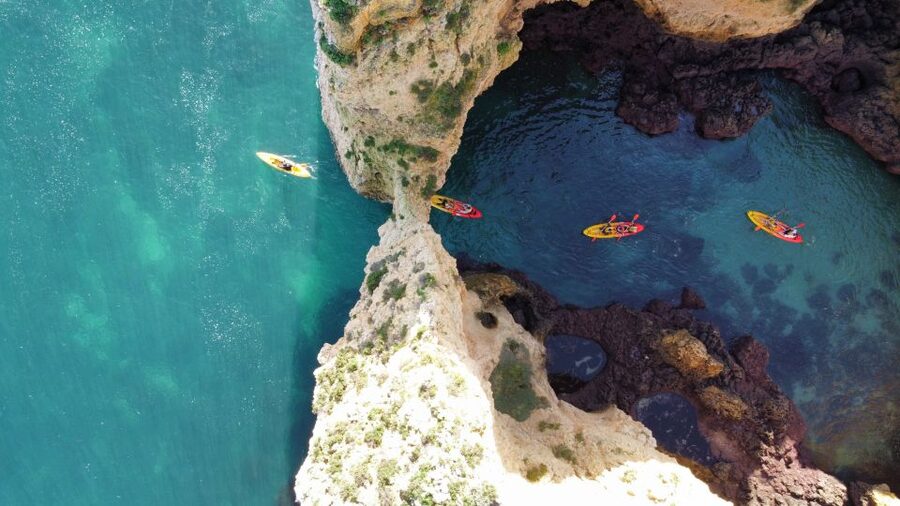 From Lagos: Kayak Experience in Ponta da Piedade - A realistic day on the water: wind, boats, and route changes