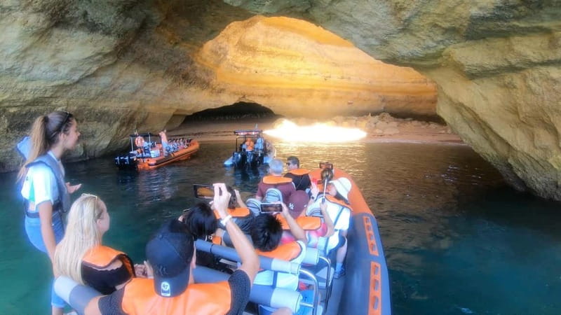 From Lagos: Scenic Cruise to the Benagil and Carvoeiro Caves - Lagos to Benagil: a fast RIB that actually fits 2 hours