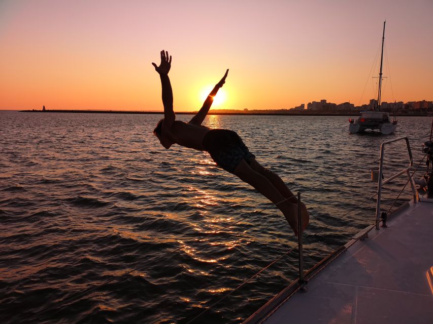 From Vilamoura: Sunset Tour on a Luxury Sailing Yacht - Swim stop reality: bring your towel and expect cool water
