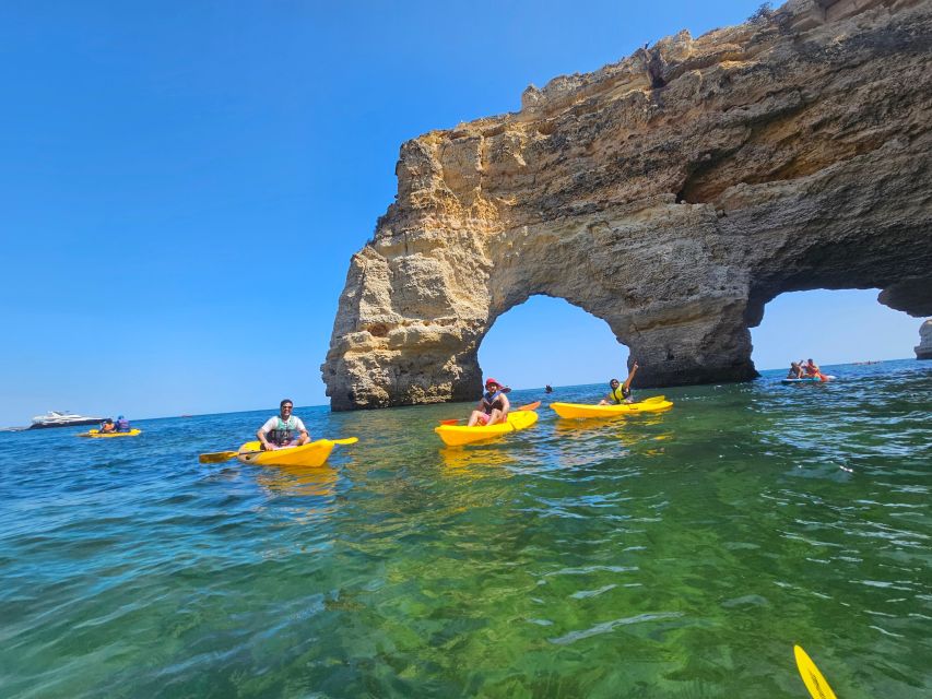 Lagoa: Benagil Cave and Marinha Beach Guided Kayaking Tour - Timing tips: morning fewer people, noon brighter cave light