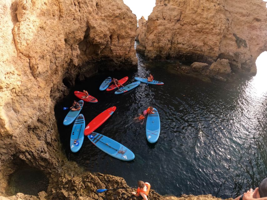 Lagos SUP Caves&Grottoes Tour at Sunrise, Ponta da Piedade - Swimming stops, optional jumps, and pacing that makes sense