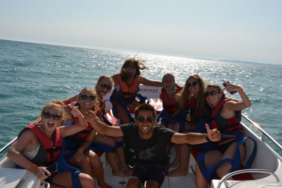 Parasailing Vilamoura - The Atlantic toe-dip: the optional splash moment