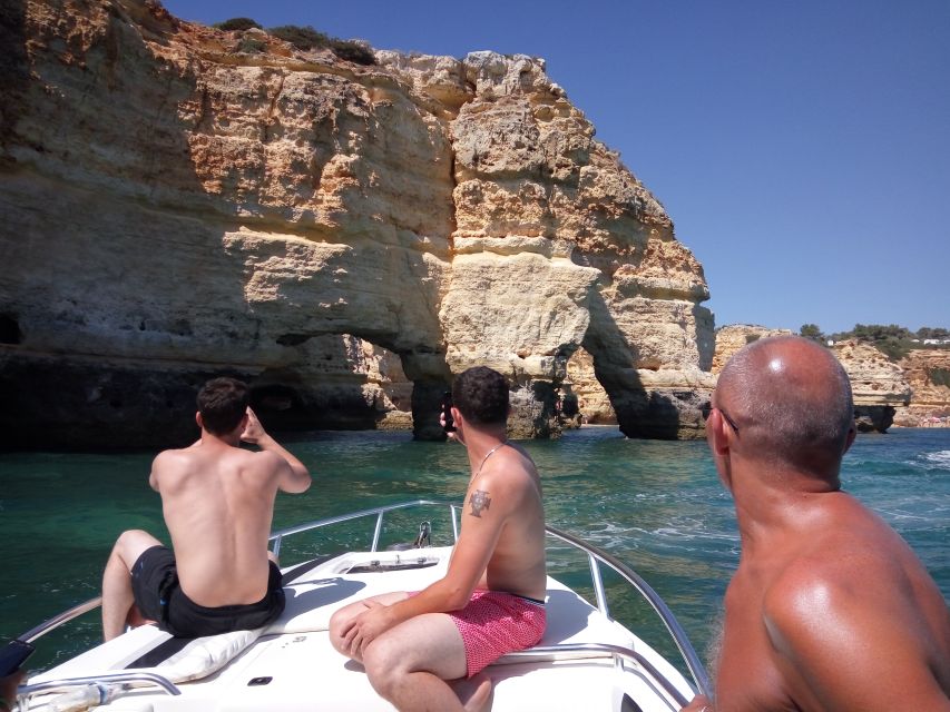 Portimão: Private Benagil Cave Boating Tour - Scenic passes: Carvoeiro Village, Algar Seco, and Alfanzina Lighthouse