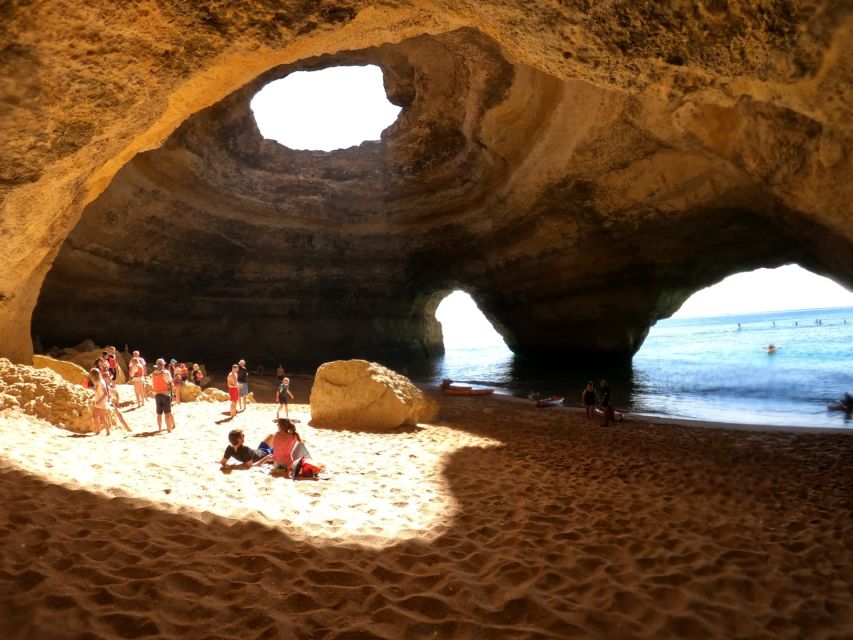 Portimão: Private Benagil Caves Catamaran and Kayak Tour - Praia da Marinha stop: photos, a swim, and a short paddle
