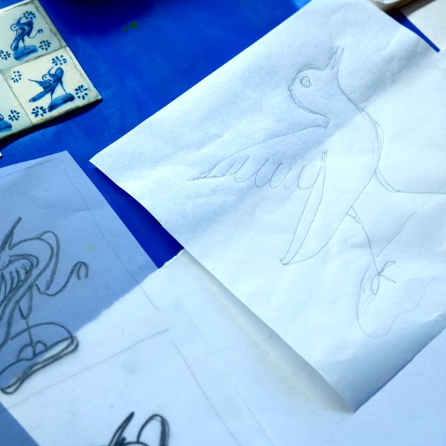 Tile painting workshop in the Algarve - Small Group Comfort, Portuguese Music, and Local Snack Breaks