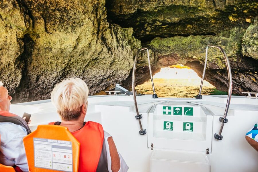 Vilamoura: Benagil Cave Boat Tour with Entry - The Benagil zone: photos, the famous arch, and the short-but-sweet cave time