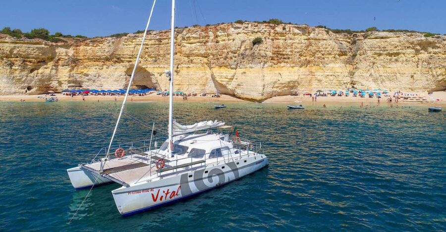 Vilamoura: Guided Sightseeing Cruise with Beach BBQ & Drinks - Cave Views Around Benagil: The 20-Meter Mast Trade-Off